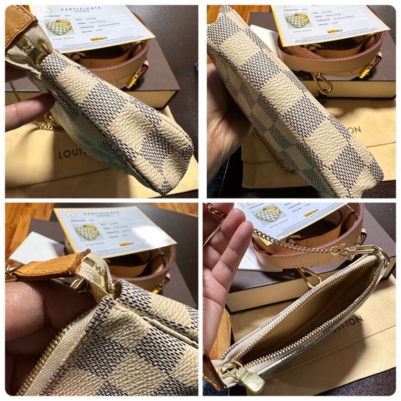 Louis Vuitton Azur Mini Pochette accessories Clutch Wristlet Pouch - Picture 4 of 16